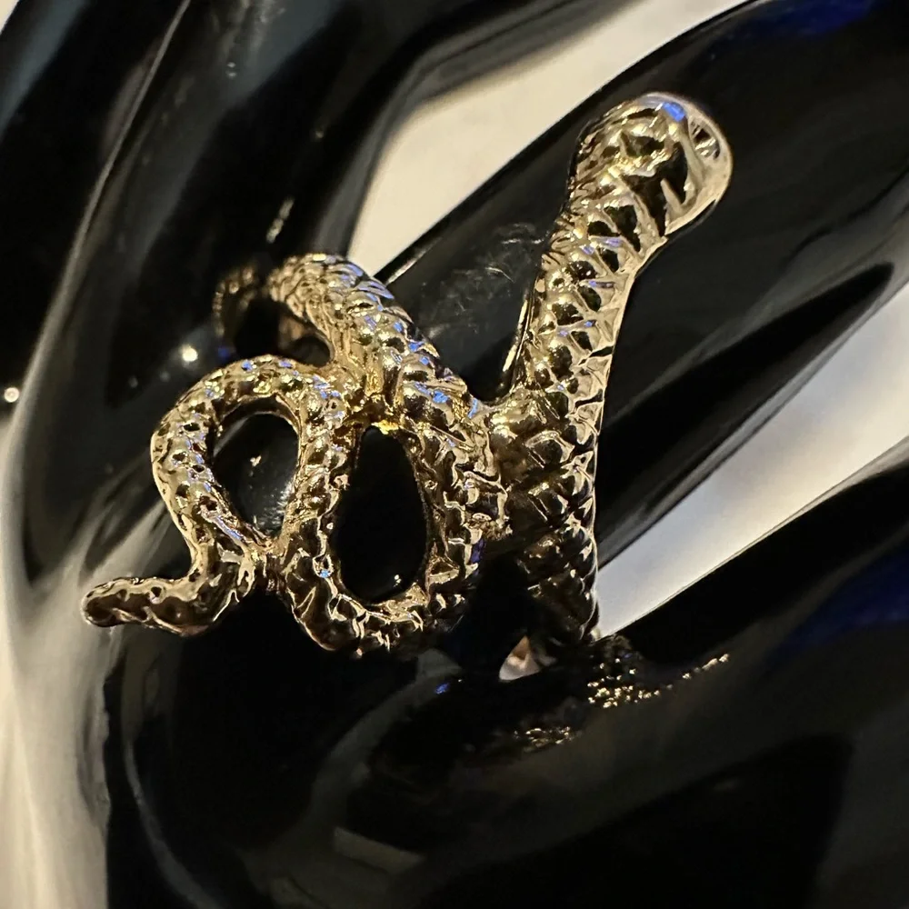 Gold Tone Snake Serpent Ring Size 7